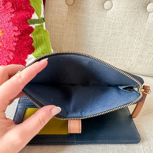 Fossil Emma Navy Green Yellow Pink Floral Wallet - Picture 9 of 9